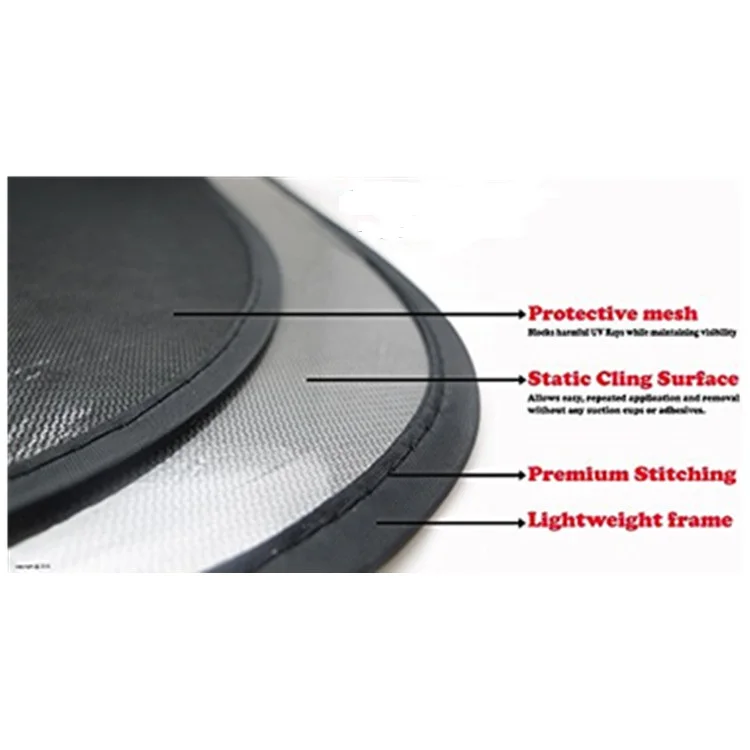 Popular 2pcs Pack Foldable Static Cling Mesh Car Side Window Shade Baby