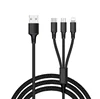 2019 Hot Sell 2.4A Fast Charging 1.2m 3 in 1 Nylon Braided Usb Date Cable Multi Phone Charging Cable