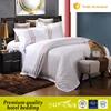 Luxury plain white quality piping poly cotton blend used hotel bedding article , hotel linen