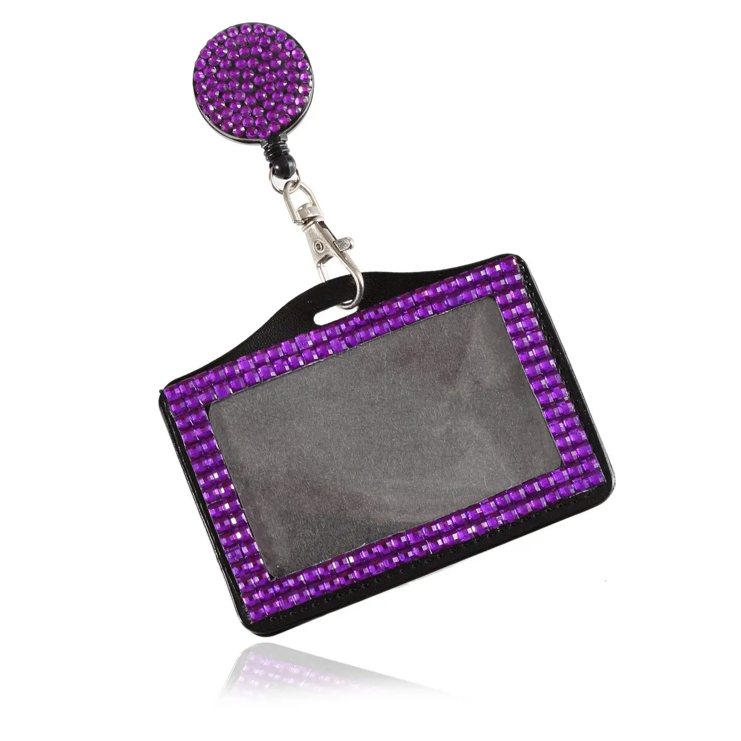 R TOOGOO Rainbow Strap Lanyard Bling Rhinestone Crystal Custom for ID Badge Key Ring Holder