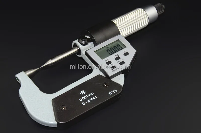 Xibei Brand 25mm 0.001mm Ip54 Pointed Head Micrometer Digital Double