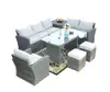 8 Seater Detachable Europe Style Outdoor Furniture Wicker Rattan and Garden Patio Sofa Set