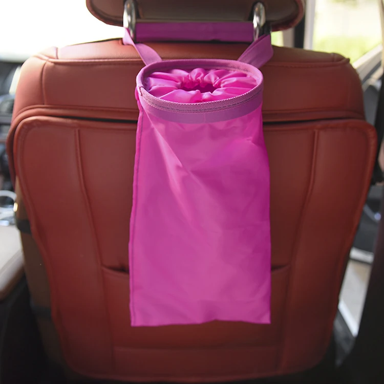 Car interior washable oxford hanging back seat garbage bag organizer for car