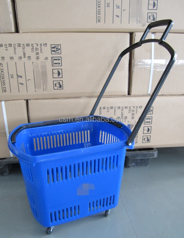 48l Kunststoff Warenkorb Mit Räder Rollen Korb Mit Rädern Faltbare