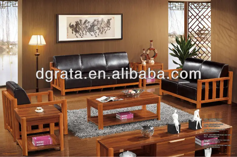2012 nuevo diseño africano sofá de cuero genuino utilizado madera ...