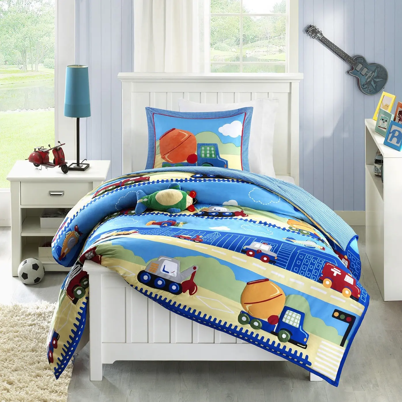 Buy 3 Piece Boys Truck Themed Comforter Twin Set Fun Multi