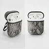 New 2019 for iPhone Airpods wireless earbuds Classical Snake Skin PU Leather bag cover case for Air pods earphone