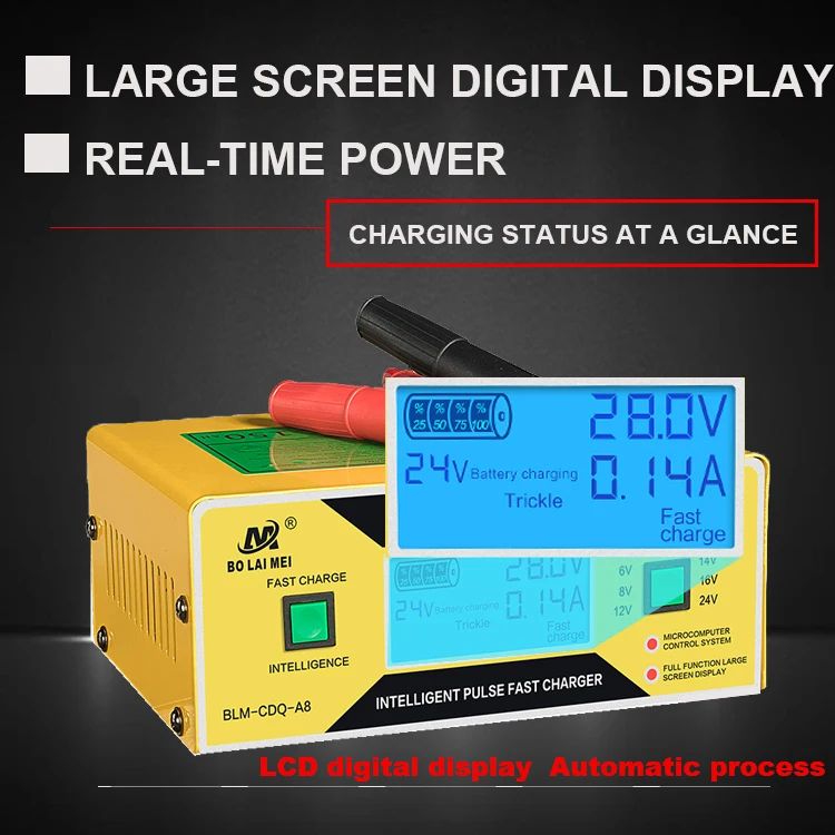 10a L Car Charger Portable Car Battery Charger 12v 24v Automatic