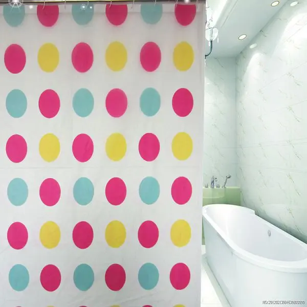 Circle Design Printed Peva Shower Curtain,Unique Led Shower Curtain