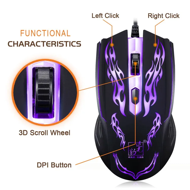 139 Wired 7 Colors Light Usb OEM Gaming Mouse Home Laptop Desktop Universal Mouse Computer Accessories Gaming Mouse