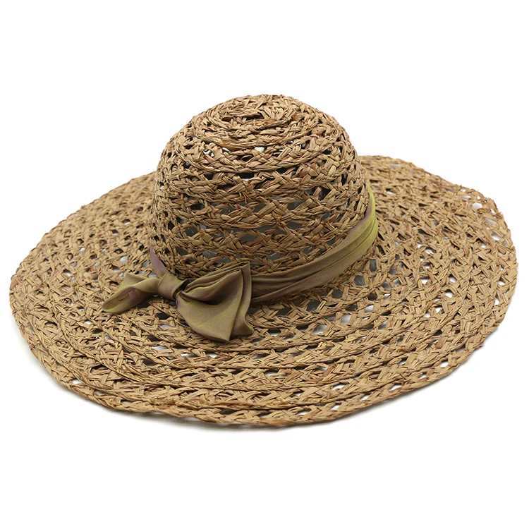 Women Summer Wide Brim Beach Woven Paper Straw hat