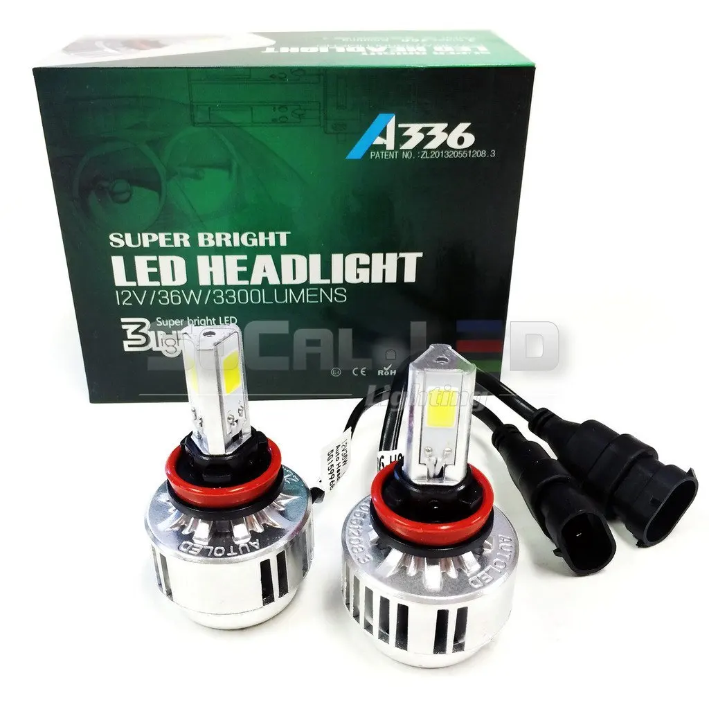 Get Quotations · SOCAL-LED H11 (H9 H8) 72W 3Light Automotive LED Bulbs Headlight Conversion Kit
