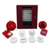 Red color intelligent main fire alarm control panel can match 2 wire smoke alarm heat alarm