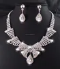 Factory wholesale design fashion crystal necklace and earring sets