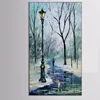 Beautiful winter river ice covered trees snow white forest 100% handmade decoration oil painting in canvas