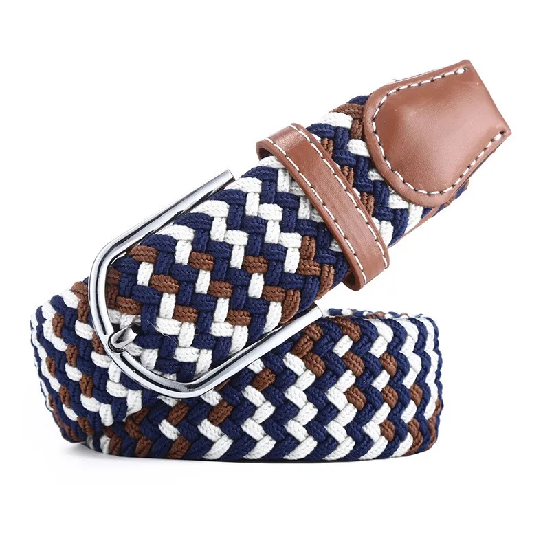 Fashion Multicolour Men Women Braided Rope Belts Stretchable Fabric ...