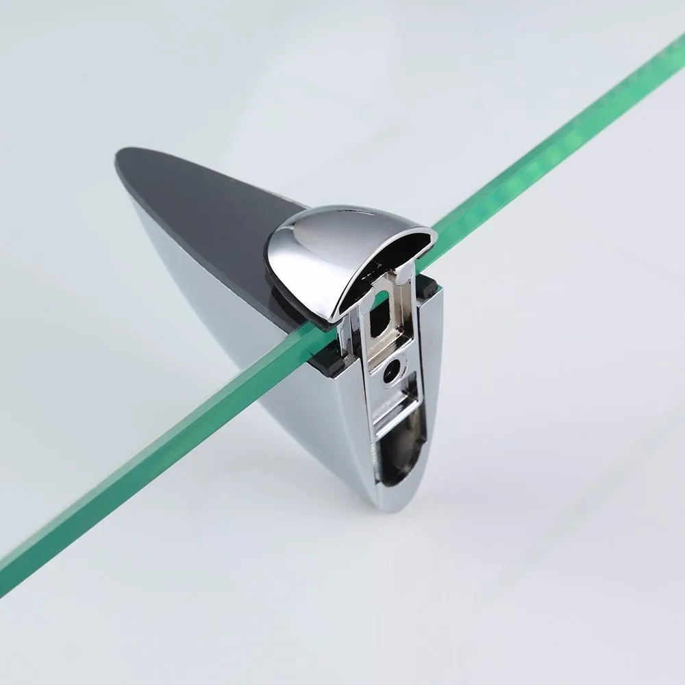 Kes Bathroom Corner Glass Shelf Wall Mount Corner Triangle 8mm Thick