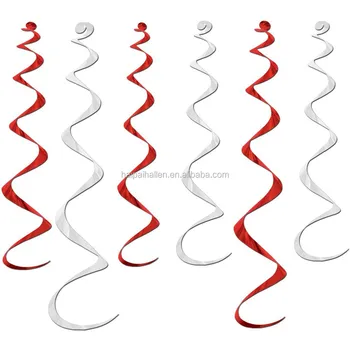 Classic Red And Silver Dangling Hanging Swirl Ceiling Decoration Birthday Party Wedding Buy Decorative Items For Parties And Weddings Wall