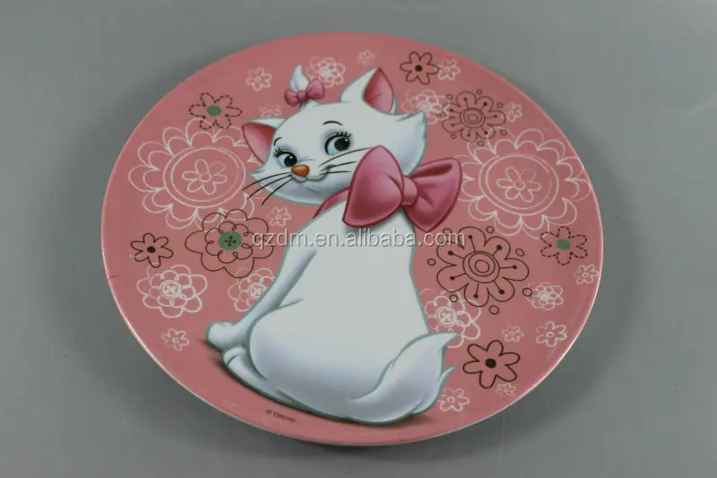Infantil Melamine Food plate Plastic Dinner Dishes Cat print