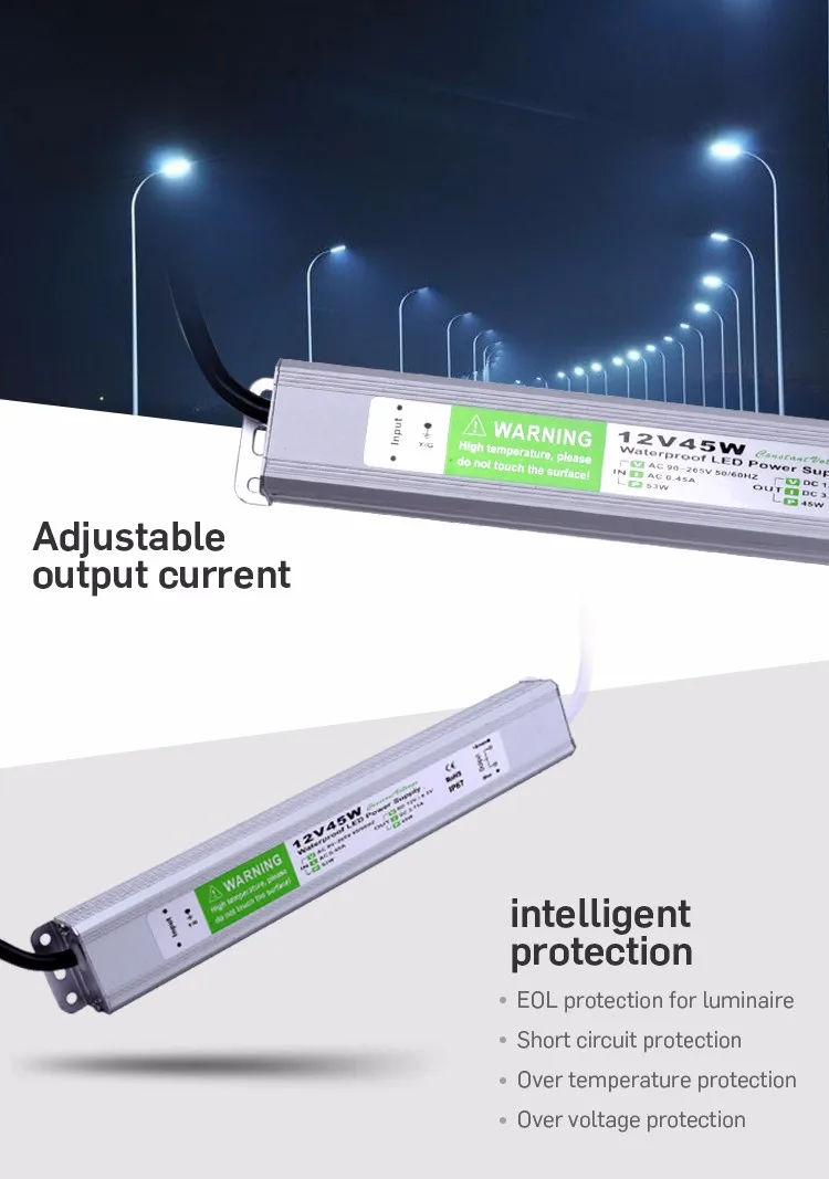 Ip67 Constant Voltage Slim Hs Code Led Driver 45w 12v Fs4512