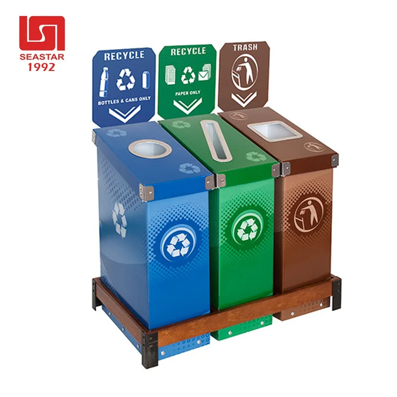 Pp Corrugated Plastic Recycle Bins 3 Types Trash Classification Eco ...