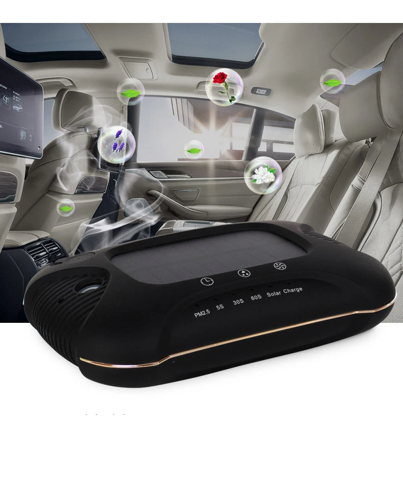 Air Purifier Aroma Diffuser Auto Mist Maker Pm 2.5 Eliminator Solar Car