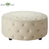 Living room furniture button detailing round upholstery bench/button tufting round ottoman/sofa set coffee table
