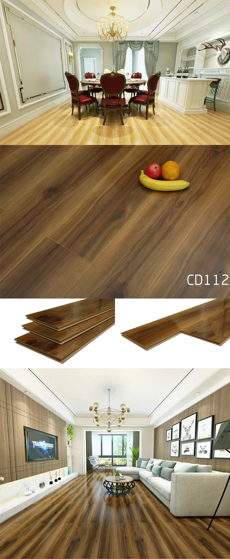 Oak Flooring Smooth Laminate Flooring Waterproof