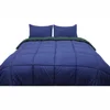 Elegant Bedding Down Alternative Microfiber Reversible 3-Piece Comforter Set with 2 Reversible Pillow Cases