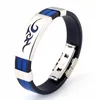 New Trending Young Mens Accessories Adjustable Custom Logo Free Titanium Steel Silicone Bracelet GJB158D