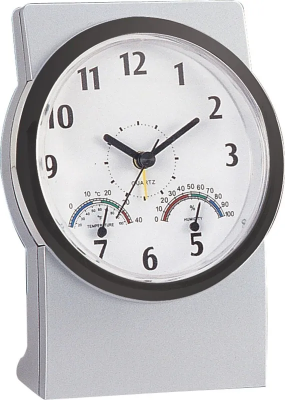 Analog Thermometer & Hygrometer Weather Station Table Advertising Clock