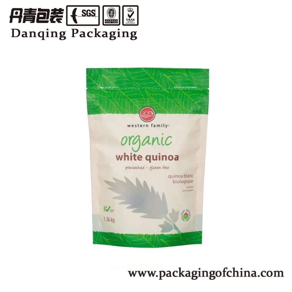 Resealable doypack pouch with zipper food packaging bag with customized printing