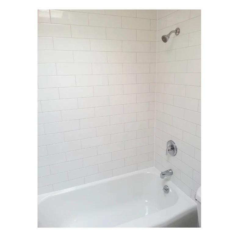 Hotel Bathroom Shower Wall Panel Pure White Cultured Marble Prefab