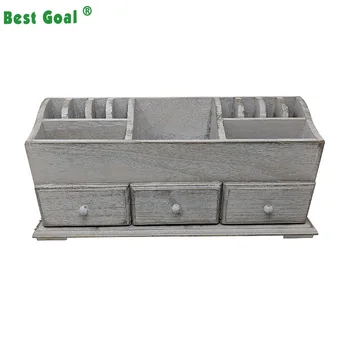 Home Rustic Farmhouse Desk 3 Drawer Wooden Vanity Makeup Beauty