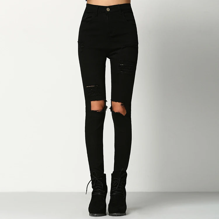 cut out knee jeans