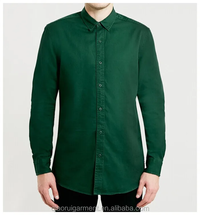 green long sleeve collared shirt