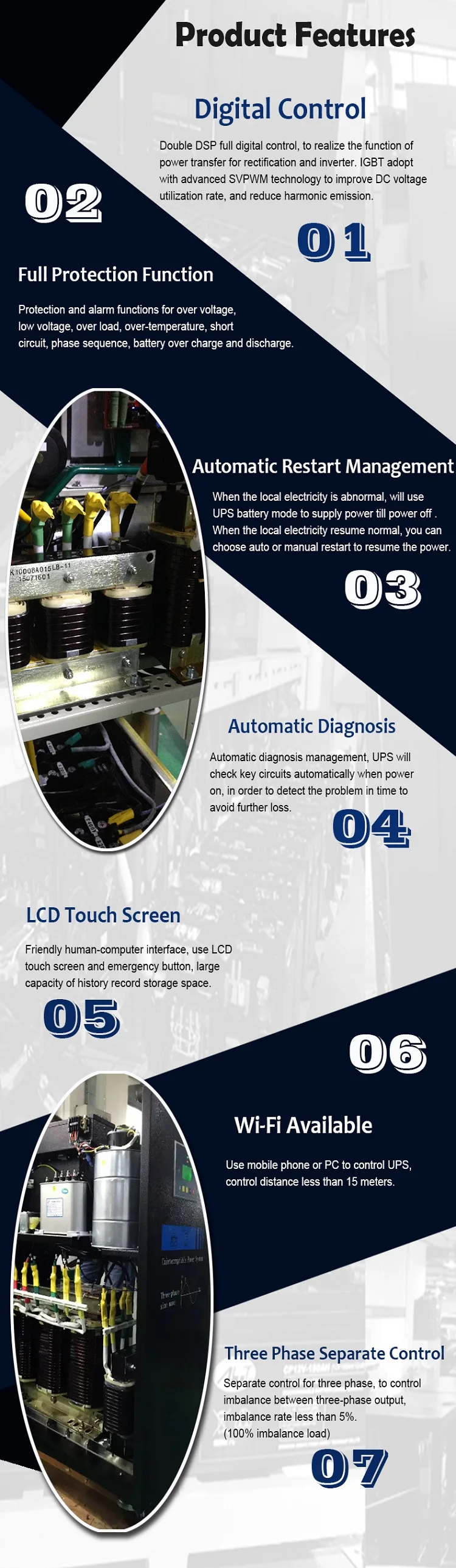 ABOT Factory Direct IGBT 380V 3 Phase 150KVA Industrial Use Online UPS 100KVA
