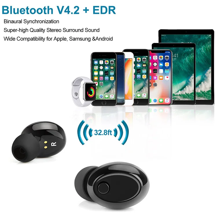 twins earphone waterproof mini designed well earbuds headphone stereo wireless true