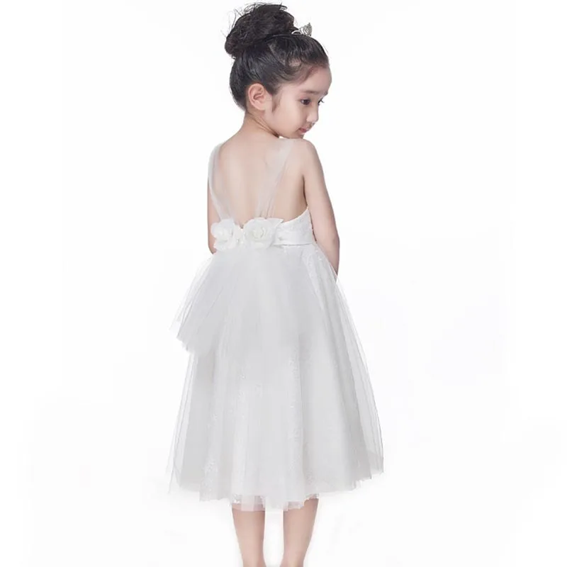 Excellent Quality White Tulle Beach Wedding Flower Kids Clothing