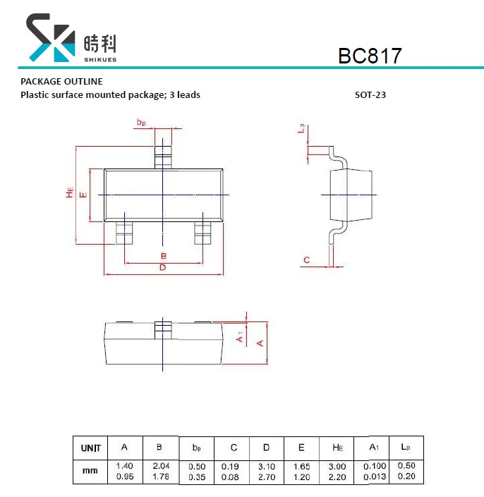 50 Diotec SMD-Transistor BC817-40 NPN 45V 800mA 310mW SOT-23 6C or 6CT 090888 