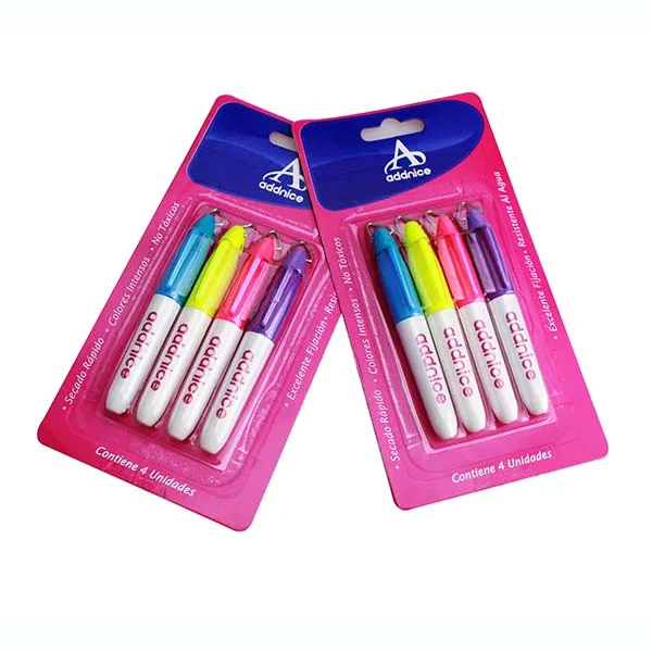 color lasting promotional blister card permanent fabric markers