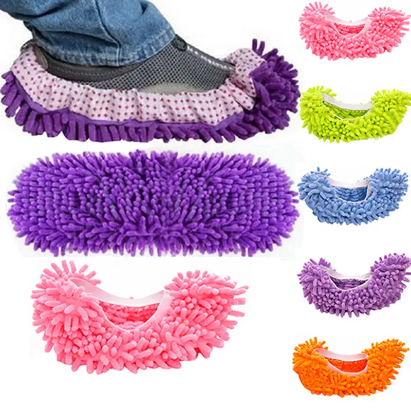 Washable Chenille Microfiber House Bathroom Mop Floor Cleaning Shoes
