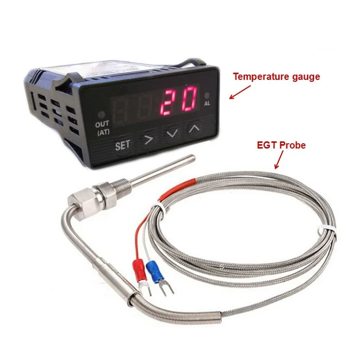 12V / F Digital DC Temperature Meter for K Type EGT Probe with Blue LED 