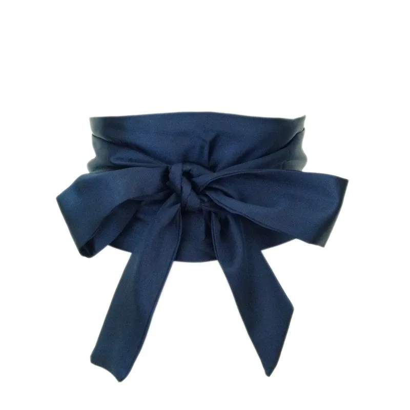 New girdle Black 13cm Wide Satin Sash Wrap Tie woman belt Cummerbund Fashion Wedding 4 colors belt bg-009