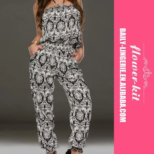 Rompers Wanita Jumpsuit Elegan Tanpa Lengan Overall Wanita 