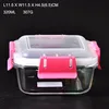 High borosilicate Rectangular 380ml pyrex glass food container with airtight lid for home kitchen hotel hotsale