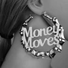 90mm Round Bamboo Exaggerated Big Earrings English alphabet "Money Moves" Bamboo Earrings