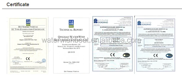 CE CERTIFICATION for WATERWISH BOAT