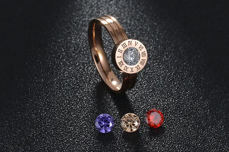 Marlary качество Aaa кубического циркония камнем изменение цвета, сменный камень настроение кольца с римскими цифрами