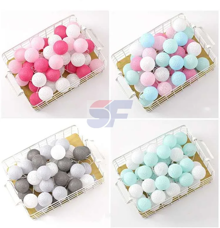 20/30/40/50 LED Cotton Ball String Light For Birthday/Party/Christmas/Halloween/Kids Gift/Night Fairy Lights